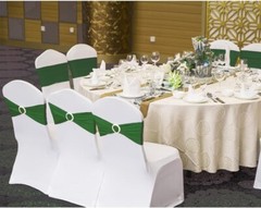 100PCS Spandex Wedding Emerald Green Chair Sashes Bands with Buckle Chair Bow…