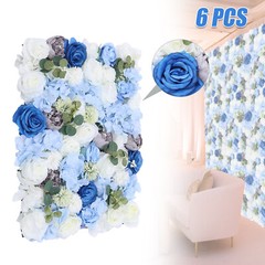 6Pcs Artificial Flower Wall Panel Floral Panel Background Wedding Birthday Decor