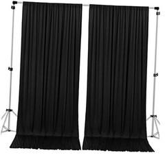 10 feet x 10 feet IFR Polyester Backdrop Drapes 60″W x 120″L (Pack of 2) Black