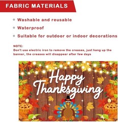 Thanksgiving Day Banner, 5.91×3.61FT, Polyester Fabric Backdrop, for Thanksgi…