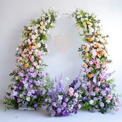 Multicolor Floral Arch Flower Wall 210cm x 80cm Customizable Wedding Decoration