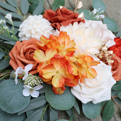 Burnt Orange Wedding Arch Flowers – Pack of 2 for Ceremony & Decor