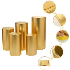 1pcs Gold Cover For Cake Display Stand Round Plinth Cylinder Pedestal Wedding