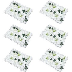 6 Pcs Hydrangea Rose Flower Wall Panel Wedding Party Backdrop Home Decor White