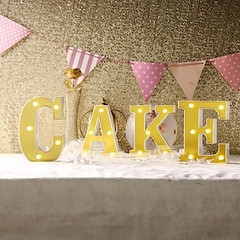 6″ tall GOLD M LED Lighted Marquee Letters Sign Party Wedding Events Decorations
