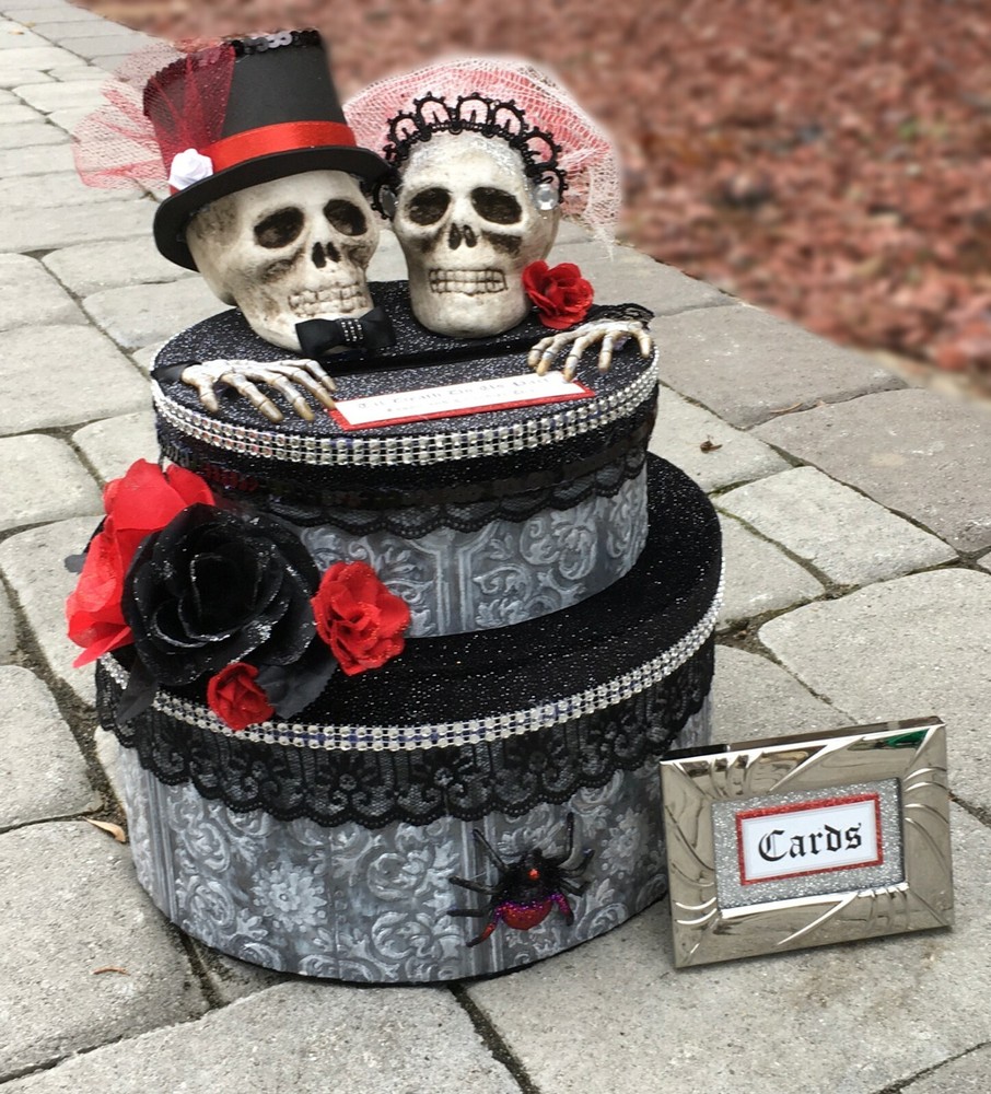 Halloween Wedding,card box,red,personalized,black,#halloween #wedding decoration