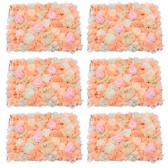 6pcs Artificial Flower Wall Panels Wedding DIY Silk Petals Floral Backdrop Decor