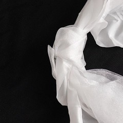 5 WHITE Curly Willow Chiffon Satin CHAIR SASHES Party Event Decorations Supplies