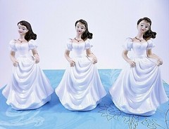 Bridal Shower Cake Topper Or Wedding Decor 4.5″ Lady In White Gown Lot Of 3