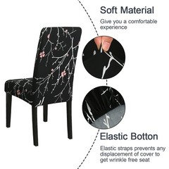 JQinHome Pattern Chair Covers for Dining Room Set of 4, High Stretch Removabl…