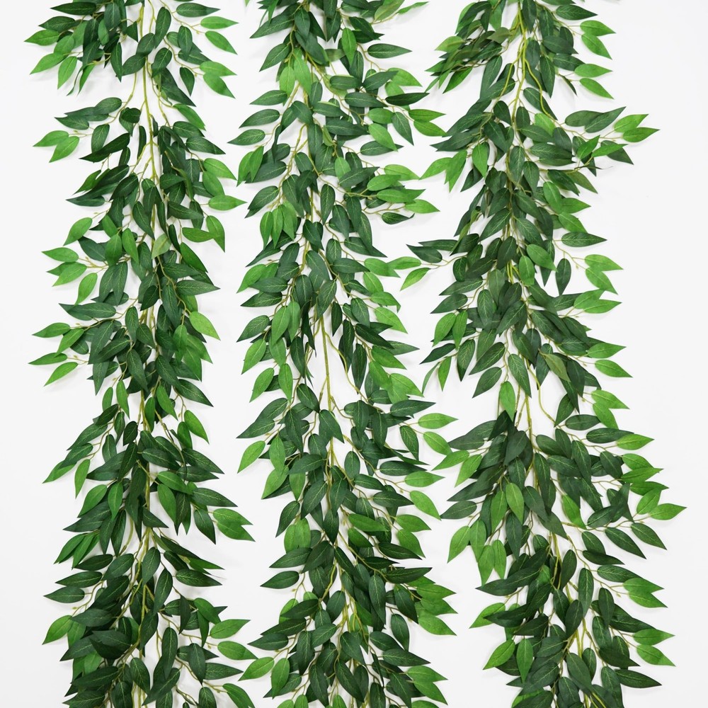 3 Strands Artificial Italian Ruscus Vines 78″ Silk Italian Ruscus Greenery Ga…