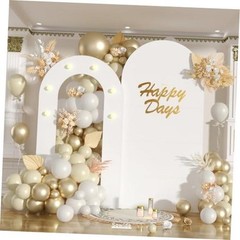 White Arch Backdrop Stand with Lights, Balloon Arch Frame Party Decoration |