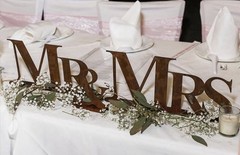 Mr and Mrs Wedding Sign Metal Rustic