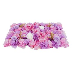 6X Artificial Flower Walls Silk Rose Hydrangea Floral Panels for Wedding 15*15in
