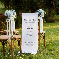 Rustic Memorial Wedding Chair Sign Reserved Banner Loved Ones