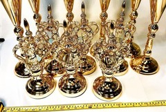 12-Piece Royal Gold Crown & Goblet Decor Set – Luxury Wedding Centerpiece Bundle