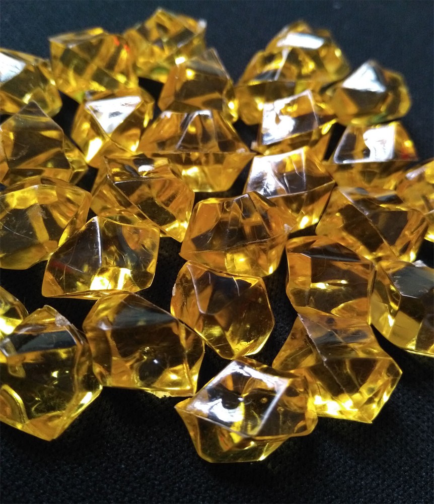 200pcs Orange Acrylic Ice Chips Table Scatter Confetti Floral Arranging Vase DIY