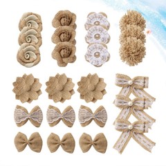 24PCS making burlap flowers flower brooch craft in 1 Set Small flowers for