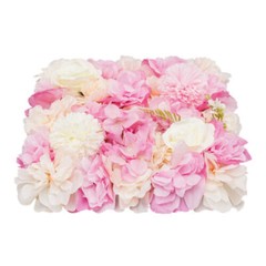 3D Flower Wall Panel-12pcs Artificial Flower Wall Background Silk Rose Wedding