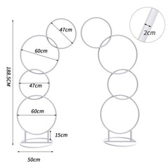 2pcs A set Round Wedding Arch Backdrop Rings Loops Flower Balloon Lawn R G1N