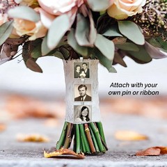 3 PCS Wedding Bouquet Photo Bridal Charms DIY Memorial Picture Brooch Pin Kit
