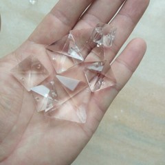 100pcs 14~30MM 2 Holes Square Crystal Beads Prism Chandelier Curtain Accessories