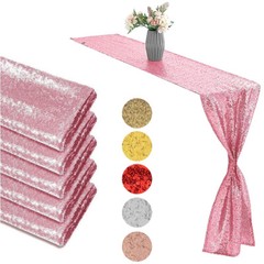 Glitter Sequin Table Runner 12×108 inch for Sparkling Party Home 10 Pack 20 Pack