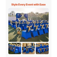 Uimoso 50PCS Royal Blue Stretch Spandex Chair Covers for Events and Parties