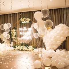 ASIYUHY White Balloons 100 Pack 12 Inch White Latex Party Balloons with 2 Rol…