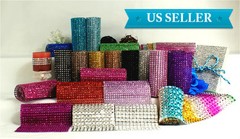 5″ 1-10 Yards Diamond Mesh Wrap Roll Crystal Rhinestone Sparkle Bling Ribbon
