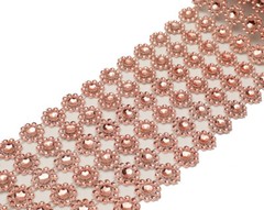 10YD Rose Gold Diamond Bling Mesh Rhinestone Ribbon Wrap Wedding Decoration 4″