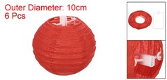 6pcs 4 Inch Folding Hanging Paper Lanterns Small Lampshade Red