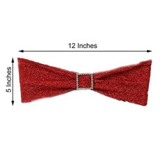 10 Red Glittered Spandex CHAIR SASHES Wedding Party Reception Decorations SALE