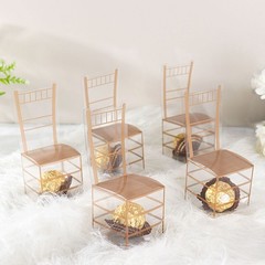 25 Clear Gold Plastic Favor Boxes Chair Shaped Party Gift Holders Party Events