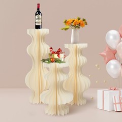 3pcs Foldable Cardboard Centerpiece Display Vase-shape Display for Wedding Party