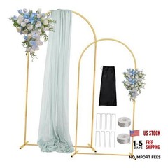 7.2FT 6FT Wedding Arch Backdrop Stand Set of 2,Metal Wedding 7.2FT, 6FT Gold