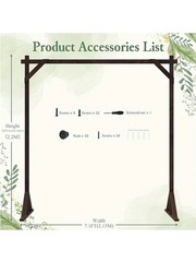 7.2FT Wooden Wedding Arch Stand Square Arbor Backdrop Rustic Boho Party Decor