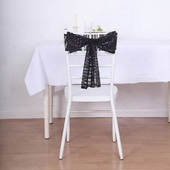 5 BLACK Tulle CHAIR SASHES Sequins Geometric Pattern Party Events Decorations