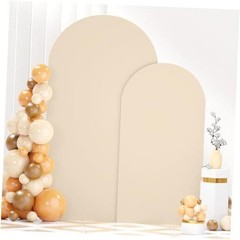 Spandex Arch Cover Set of 2 Arch Covers Stretchy Backdrop 6FT, 7.2FT Beige