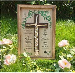 Cord of Three Strands, Unity Wedding Cross for Ceremony 15×10 Inch for Wedding