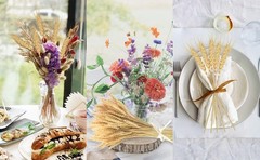 17.7 Inches Dried Wheat Stalks, 100 Stems Dried Flowers Natural