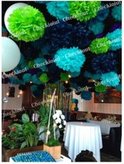 30X Tissue Paper Pom-Poms 4″ 8″ 12″ Flower Wedding Party Home Outdoor Decor