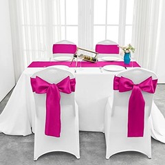 10-Pack Satin Table Runner 12 x 108 Inch Long Fuchsia 12″x108″ 10PCS Hot Pink