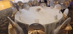 100 Ivory/Gold Satin Chair Sashes Bows Ties Wedding Event Decorations 7″×108″ In