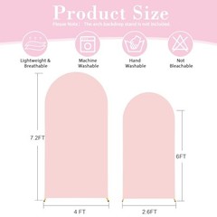 Arch Cover 2 Set – 7.2 and 6ft Arch Backdrop Cover Spandex 7.2FT+6FT Pink