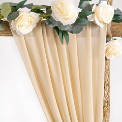 Wedding Arch Draping Fabric 1 Panel 29″ x 19Ft Champagne Sheer Chiffon Curtain