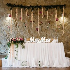 Mr & Mrs White Letter Wooden Sign Rustic Wedding Decoration Favor Table Decorate
