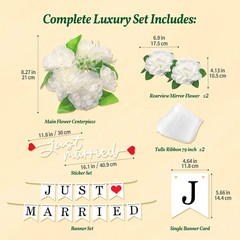 Luxury White Wedding Car Decoration Kit – Elegant Artificial Flower Hood Garland