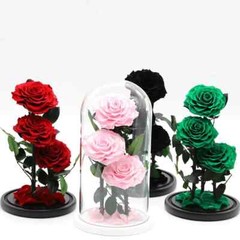 Three Eternal Roses with Glass Dome – Valentine’s Day Gift