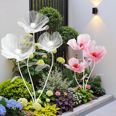 67-Inch White Tulle Poppy Flowers for Weddings, Parties, and Displays